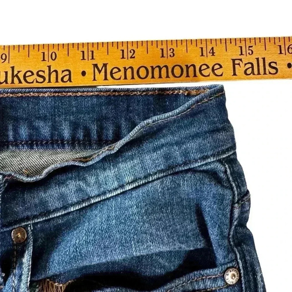 Rock & Republic Kasandra Bootcut Jeans Sz 8M Dark Wash Blue Distressed Studded - Picture 6 of 16